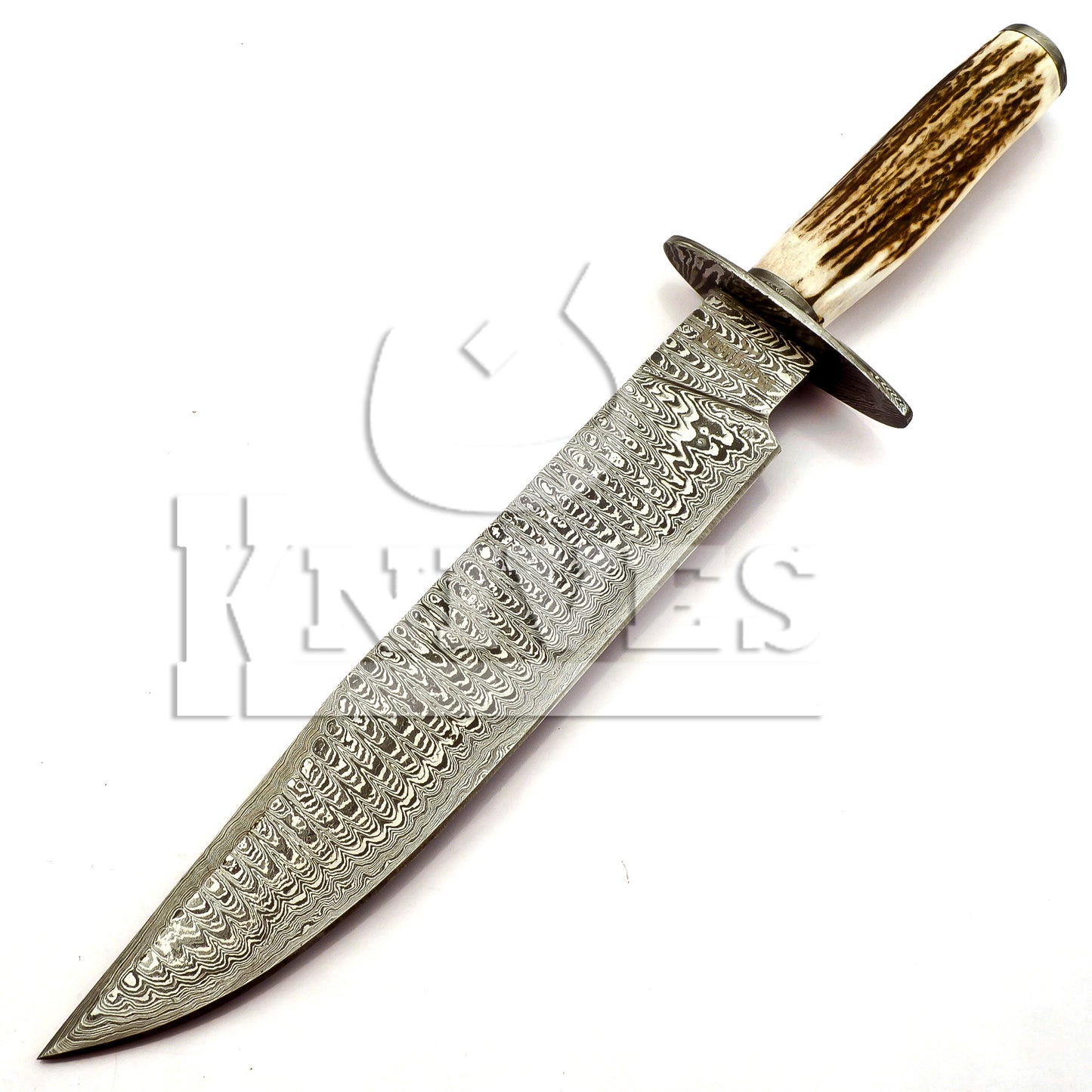 Damascus Steel Bowie with Stag Horn handle