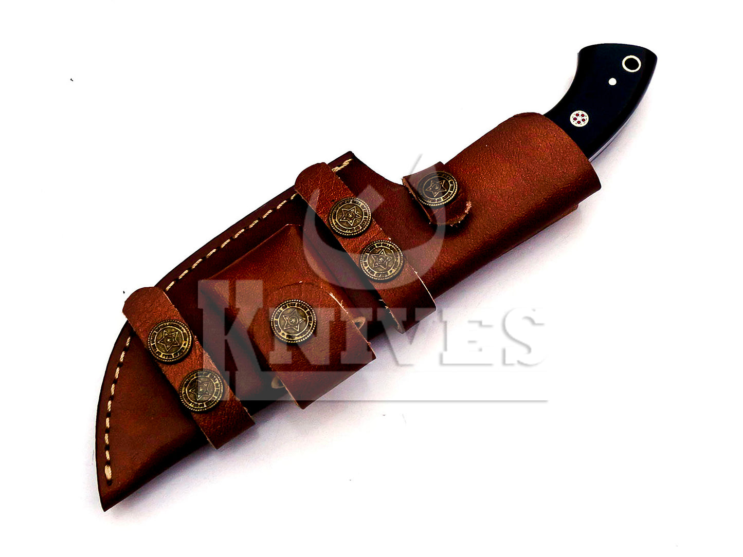 Damascus Steel Survival Tracker with Wood Handle