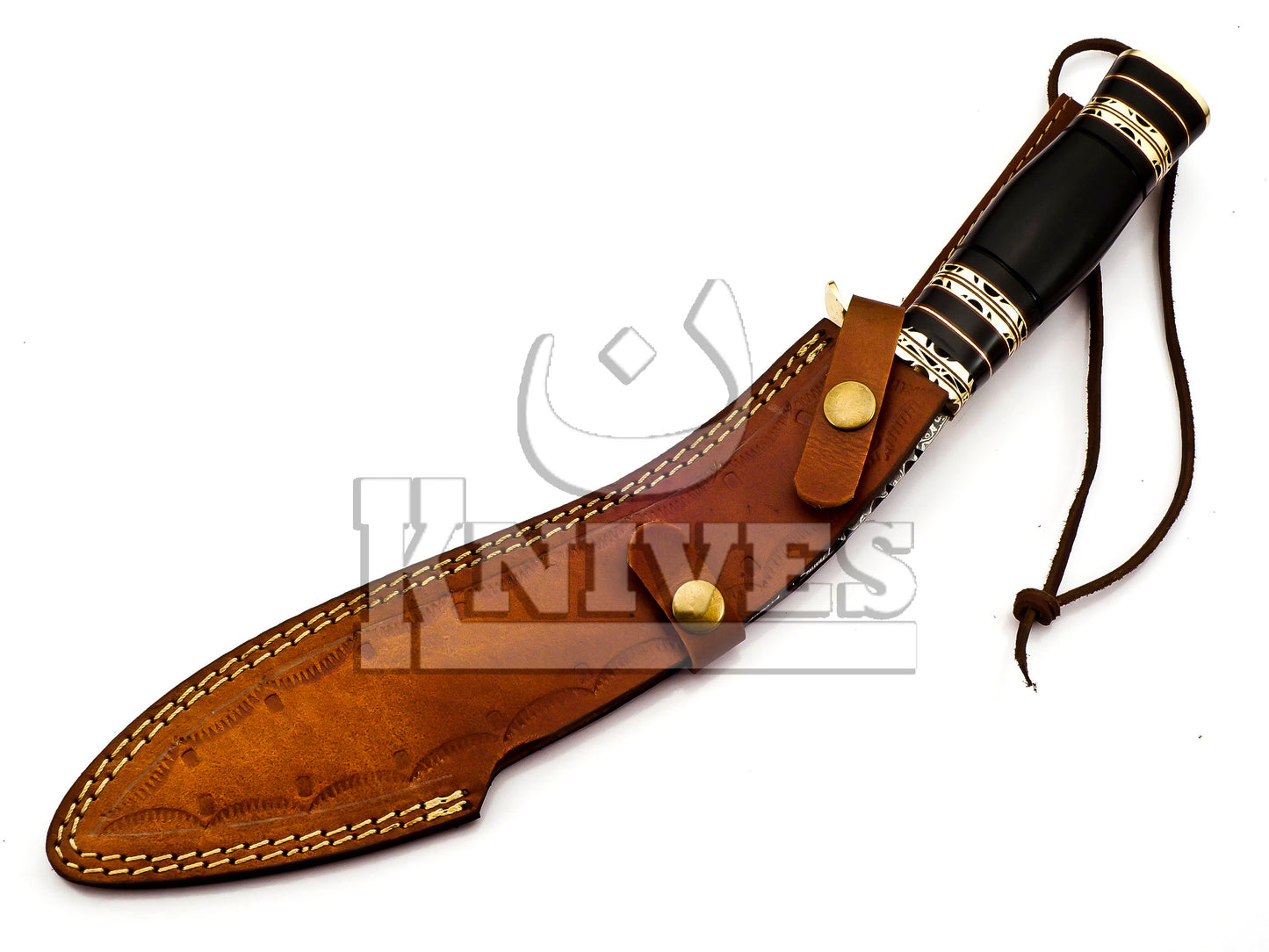 Damascus Steel Kukri knife with Black resin Handle