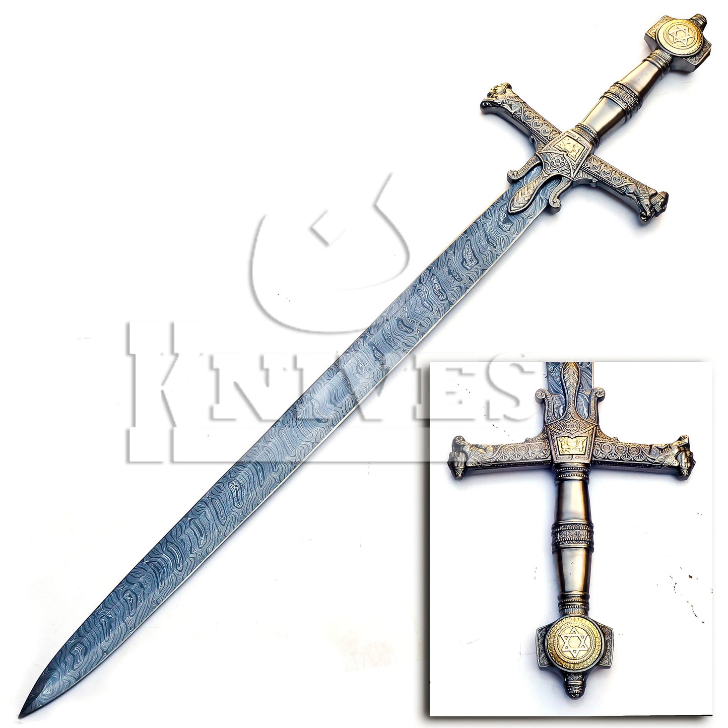 Damascus Steel Collectible Viking Sword - 42"