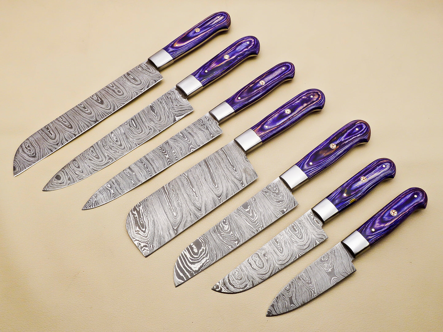 Damascus Steel Kitchen / Chef Knives set