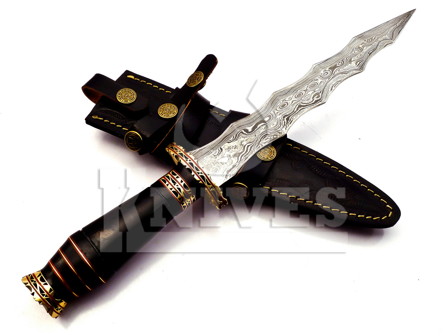 J2 Steel Hand Made Trekker Dagger High Polish Knife Horn Handle