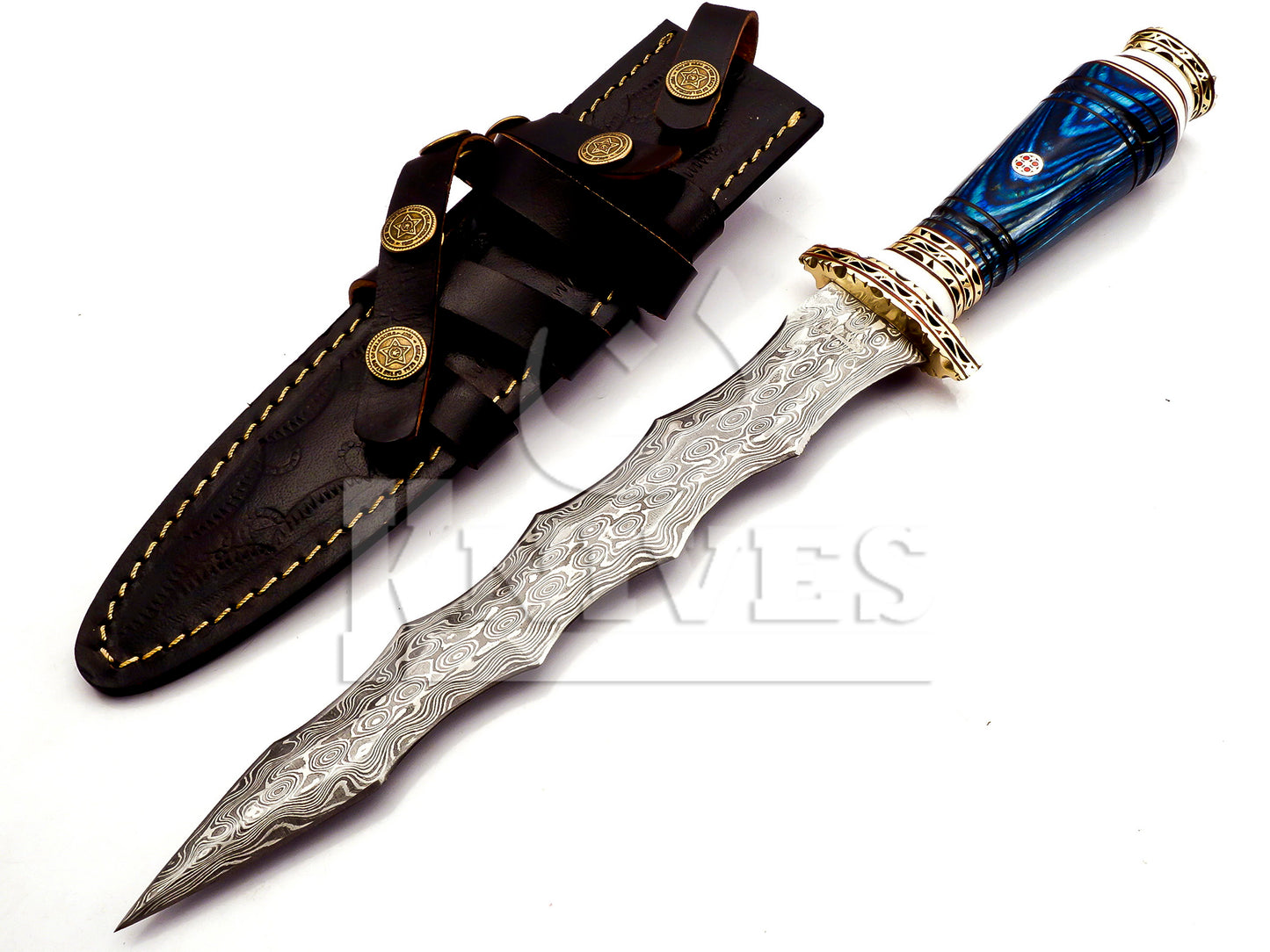 Damascus Steel Black and Gold Pakkawood Pocket Knife – RainwatersEdge